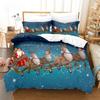Weihnachts-Bettbezug-Set mit Weihnachtsmann-Motiv, Weihnachtsschlitten-Bettwäsche-Set, weich, bequem, atmungsaktiv, Bettbezug für Schlafzimmer und Gästezimmer