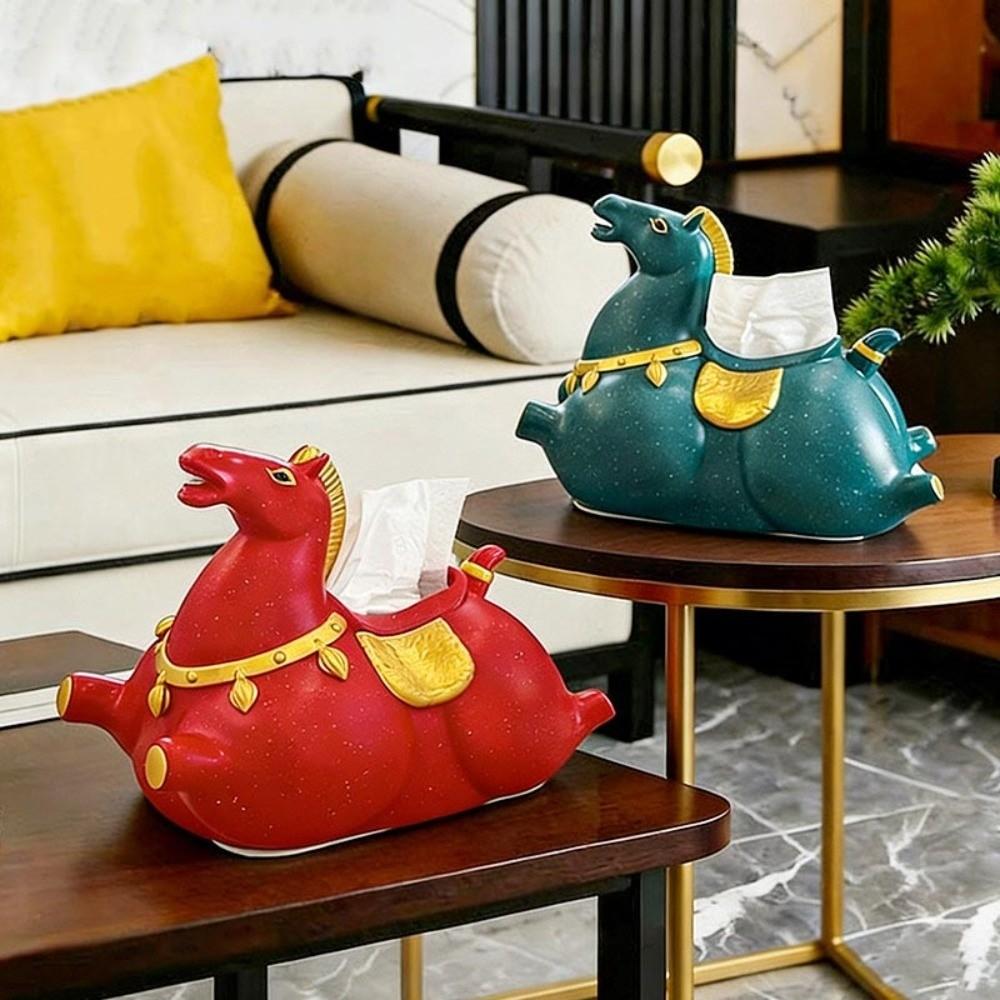 Figure Model Horse Year Tissue Box Doll Toy Zodiac Horse Model Toy New Year Gift