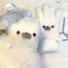 Niedlicher Babyrobben-Schal Schneemann Plüschhandschuhe Winter Warm Kälteabweisende Handschuhe Fünffinger-Mode Trendige Handschuhe Mädchenhafte Weihnachtsgeschenke