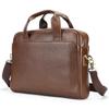 Malun Te Men's Genuine Leather Laptop Briefcase - Top Layer Cowhide Handbag