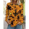 Halloween Women's long sleeved T-shirt Pumpkin 3D Printed Autumn Long