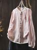 Autumn Cotton Lace Stand Collar Artistic Patchwork Age-Reducing Shirt