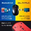 Sanwa Supply Mouse Combo Wireless Silent Blue 5 Buttons Medium Black x (Bluetooth + 2.4GHz Compatible), Buttons, LED, (Back/Forward Buttons), Size,