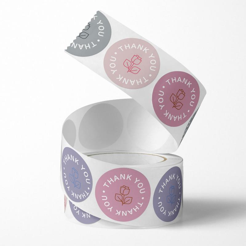 500Pcs/roll Thank You Labels  Baking Gift Milk Tea Packaging Present Sealing Staionery Packaging Box Sticker Labels