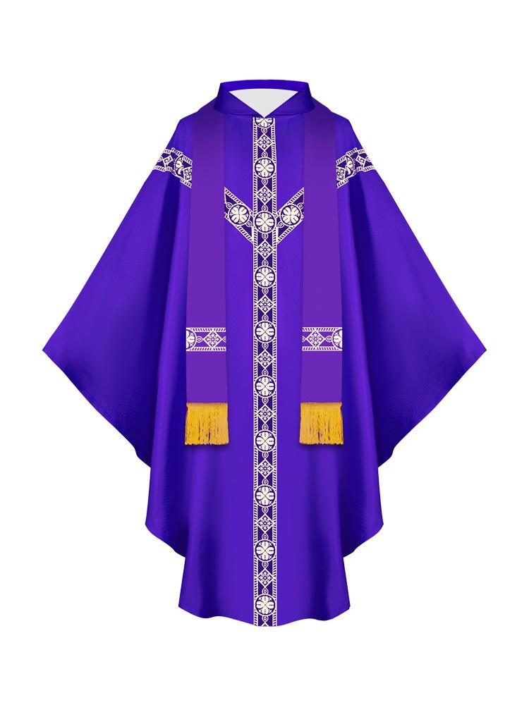 Medieval Halloween Priest Cloak with Tassels: Cosplay Long Robe Costume