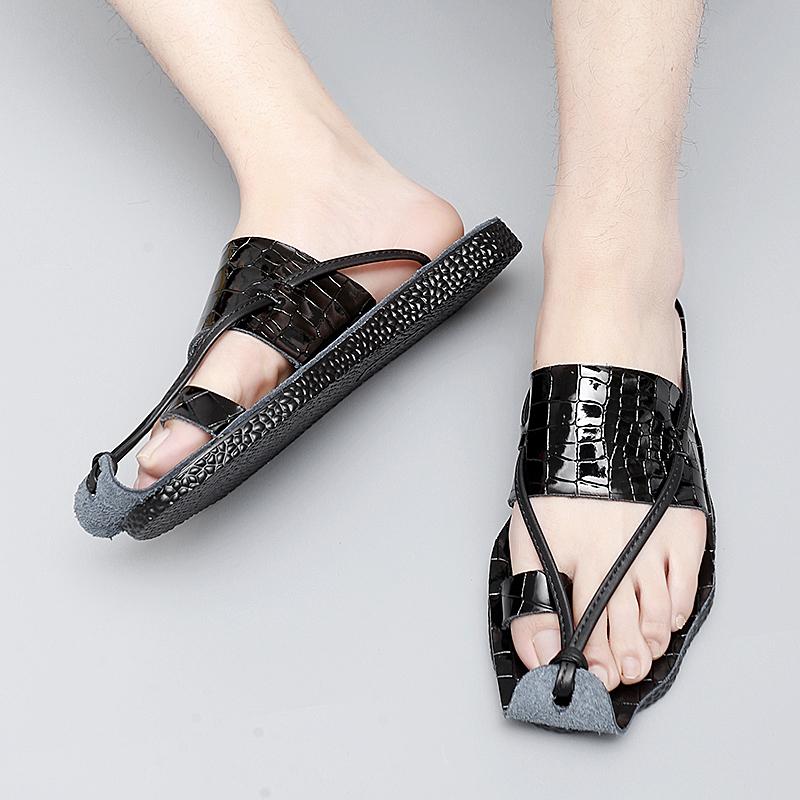 2026 Letní Kožené Pantofle Plážová Obuv Pánské Žabky Pánské Pantofle Módní Venkovní Pánské Boty Mules Žabka Zapatos Hombre