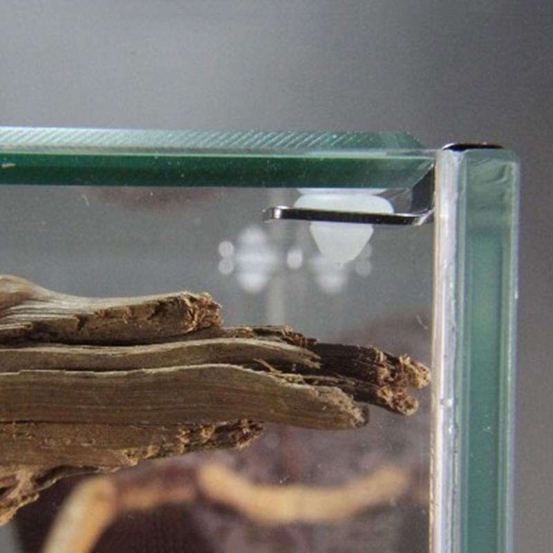 4 stk Rustfritt Stål Akvarium Glass Fisk for Tank Fiksert Dekselklemme Klemmeholder Fisk for Tank Glassdeksel Monteringsbrakett X3UC