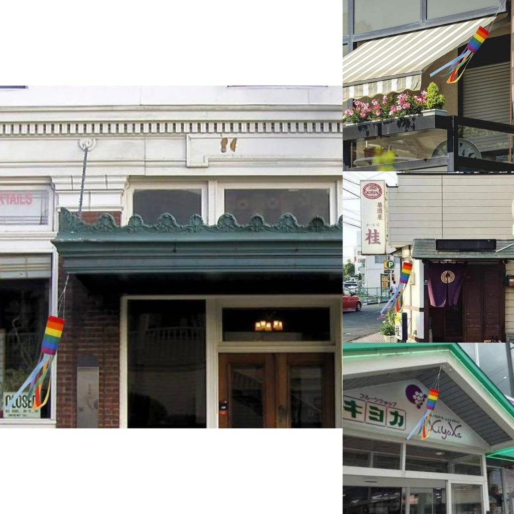 Vibrant Rainbow Wind Direction Flag Durable Polyester Yard Decor Banner