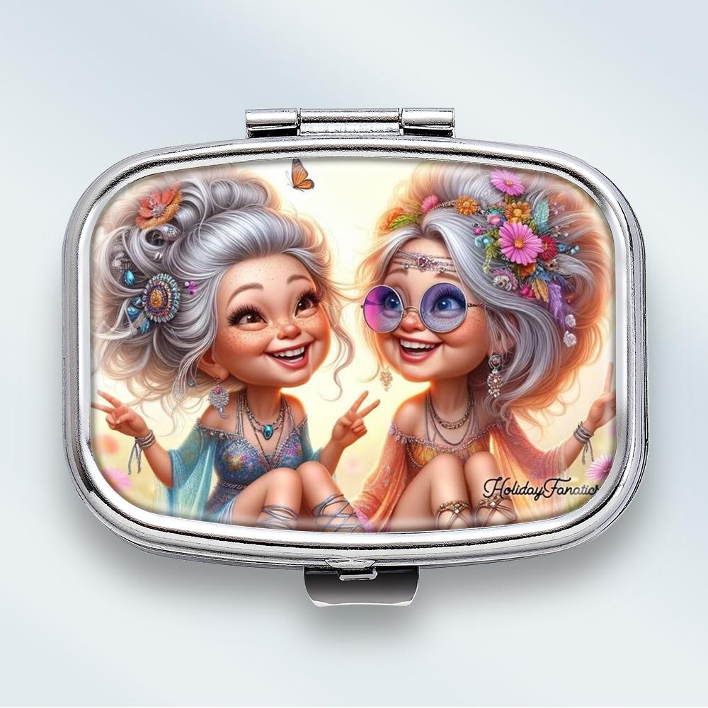 

Mini Metal Jewelry Box, 2 Grids Portable Storage Case, Travel Small Organizer for Earrings and Tiny Items різнокольоровий