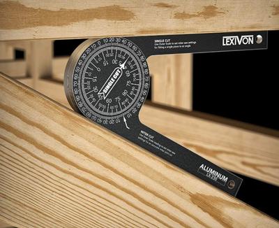 360° Angle Finder Aluminium Alloy Miter Saw Protractor Woodworking Inclinometer Miter Saw Dividing Angle Measuring Device Tool