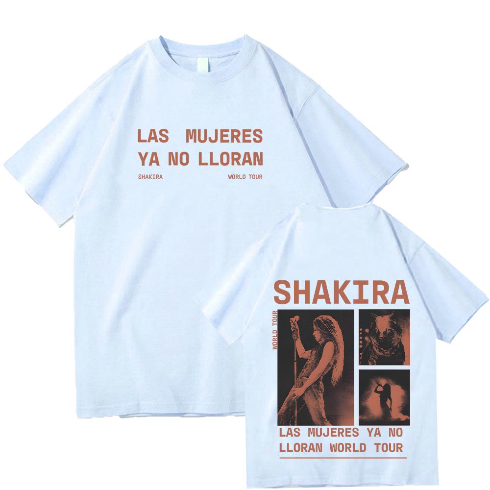 Shakira LMYNL World Tour Grid Tee Summer Men Women Fashion Oversized Short Sleeve T Shirt O-Neck Cotton Top Vintage Y2K Clothing