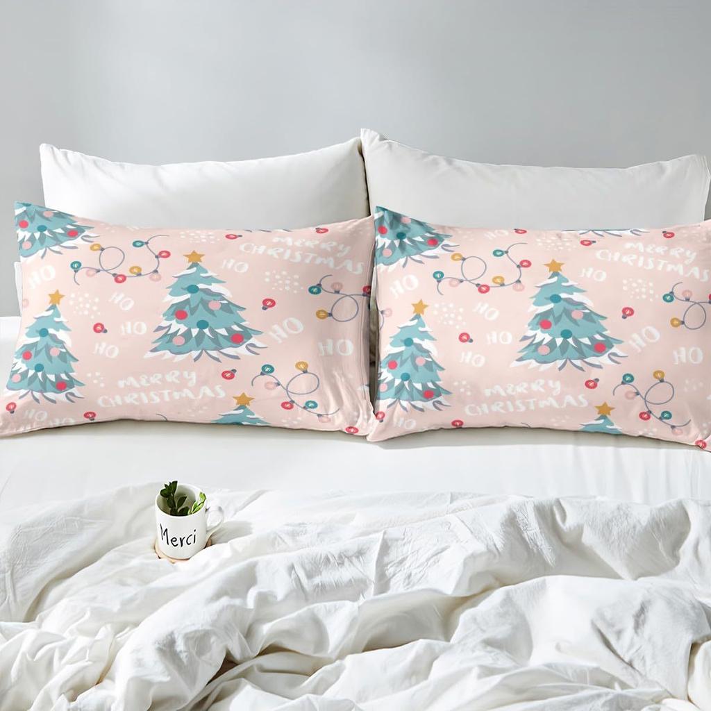 Christmas Theme Pattern Mattress Four-Piece Bedding Set Bedroom Dormitory Bedding Decoration