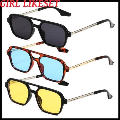 Lunettes de Soleil Carrées Mode Protection Uv400 Style Rétro Été Années 70 Lunettes de Soleil Lunettes Vintage Plage/Voyage/Streetwear