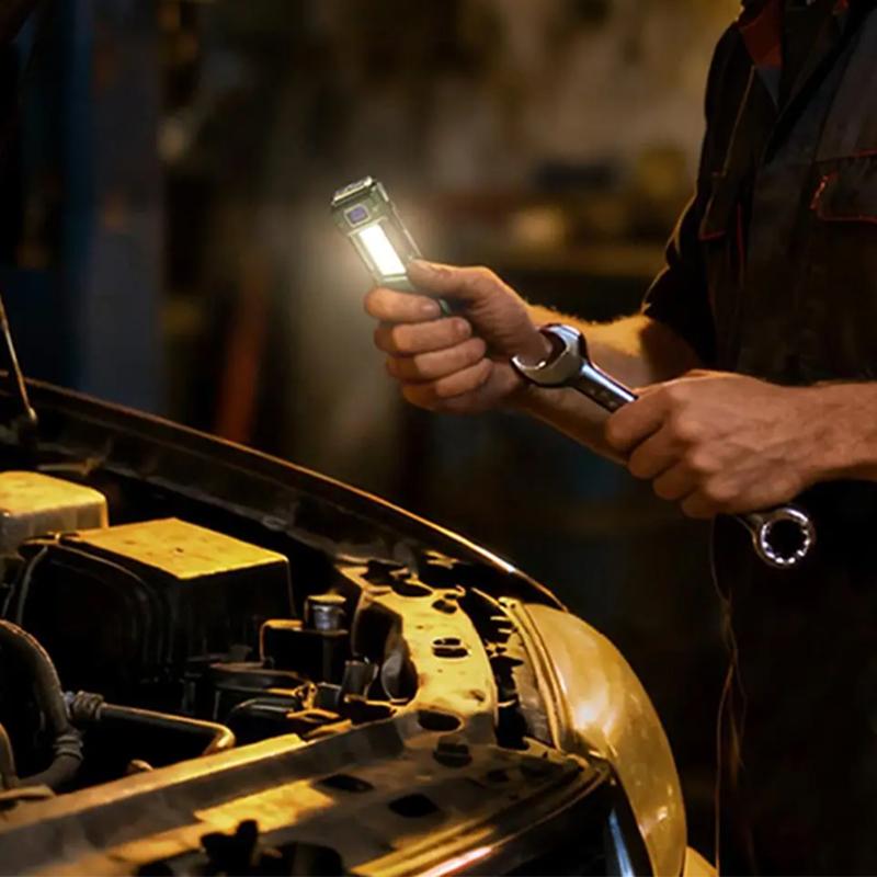 S90-EDC Multi-Function Flashlight Ultra-Slim Mini Portable Digital Display Work Light Triple Light Source Outdoor Camping Light