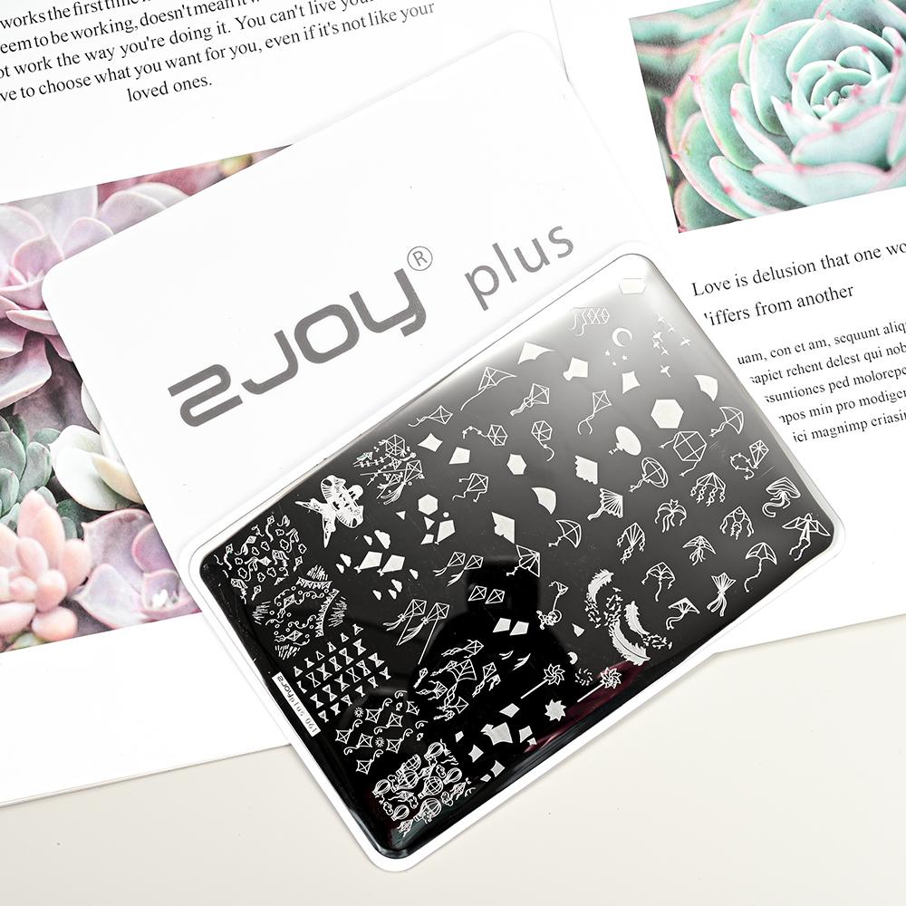 Destičky na ražení nehtů Zimní linky svetru s pruhovaným vzorem Šablony na nehty DIY geometrický kostkovaný design nehtová deska Obrázek Decoratio