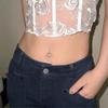 Rhinestone Zircon Navel Ring Stainless Steel Body Piercing Jewelry  Girl