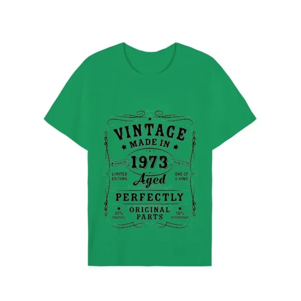 1973 50th Birthday Tshirts T-shirt Vintage 1973 Men Short Sleeve Tops Street 1973 T Shirt for Men T Shirt Oversize Tee Shirt Man