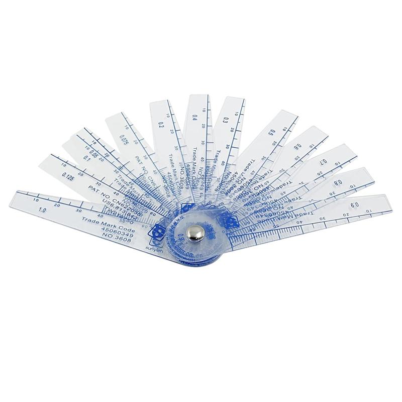Top Deals Plastic Feeler Gauge 0.05-1Mm Thickness Measuring Tools 13 In 1 Feeler Gauge For Measuring Gaps