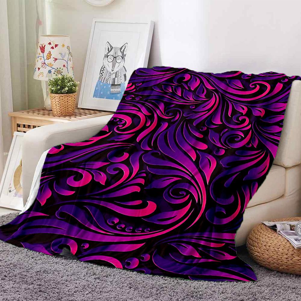 1pc Floral Patterns Blanket, Lightweight Flannel Throw Blanket for Sofa, Bed, Travel, Camping, Living Room, Office, Couch056