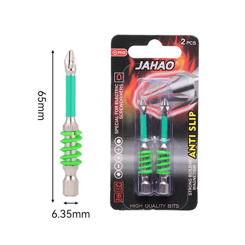 2pcs 65/70/90/150mm Anti-Slip Magnetic Phillips Bit with Spring Magnetic Screwdriver Bits PH2 Driver Screw 1/4'' Hex Shank Drill