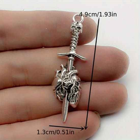 Elf Skull Alloy Pendant: Cross Punk Style Halloween Charm Jewelry Accessory