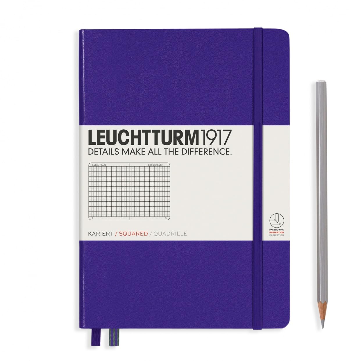 

Блокнот Leuchtturm, A5, Клетка, Фиолетовый, 346686