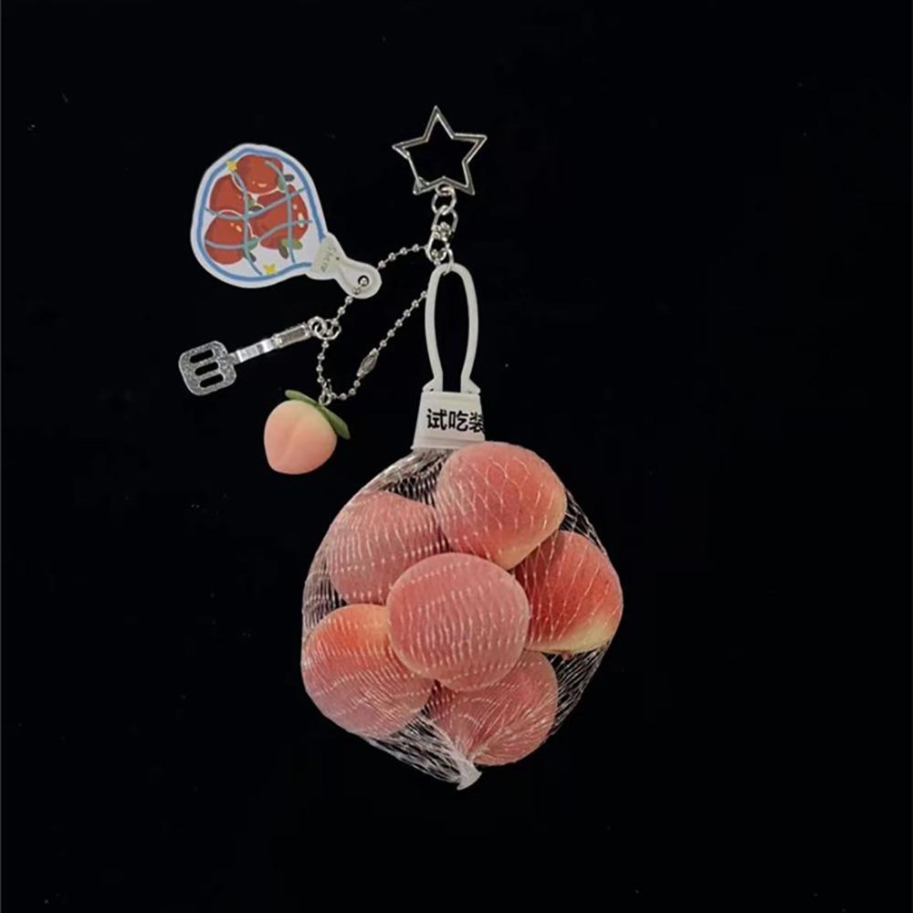 Tomato Peach Mini Fruit Keychain Multicolor Auto Interior Accessories  Bag Pendant Peach