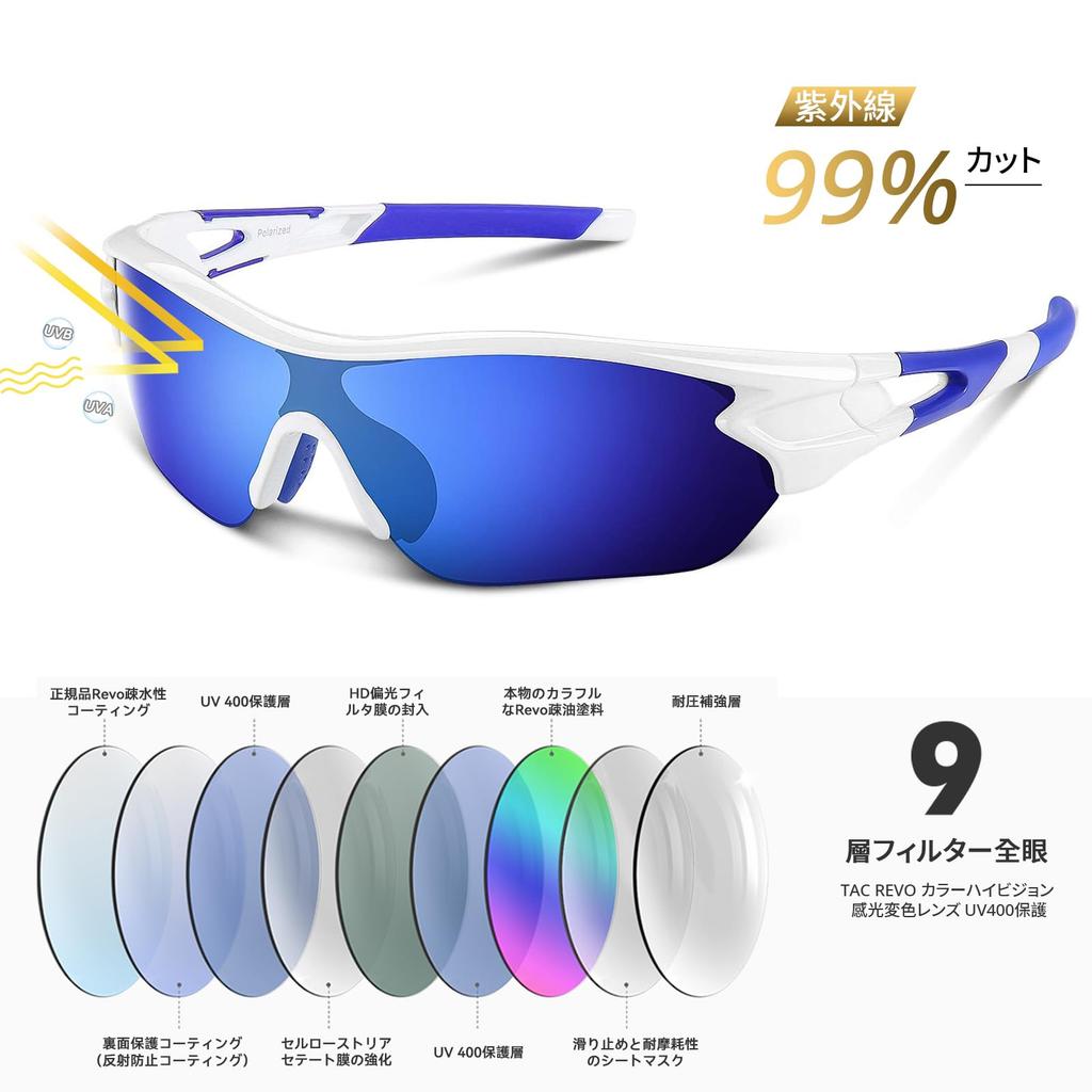 BEACOOL Sportsonnenbrille mit polarisierten Gläsern für und UV400 TAC TR90 Gläser für Herren und Unisex-Sonnenbrille für Sicherheit und Radfahren, Wandern, Angeln,