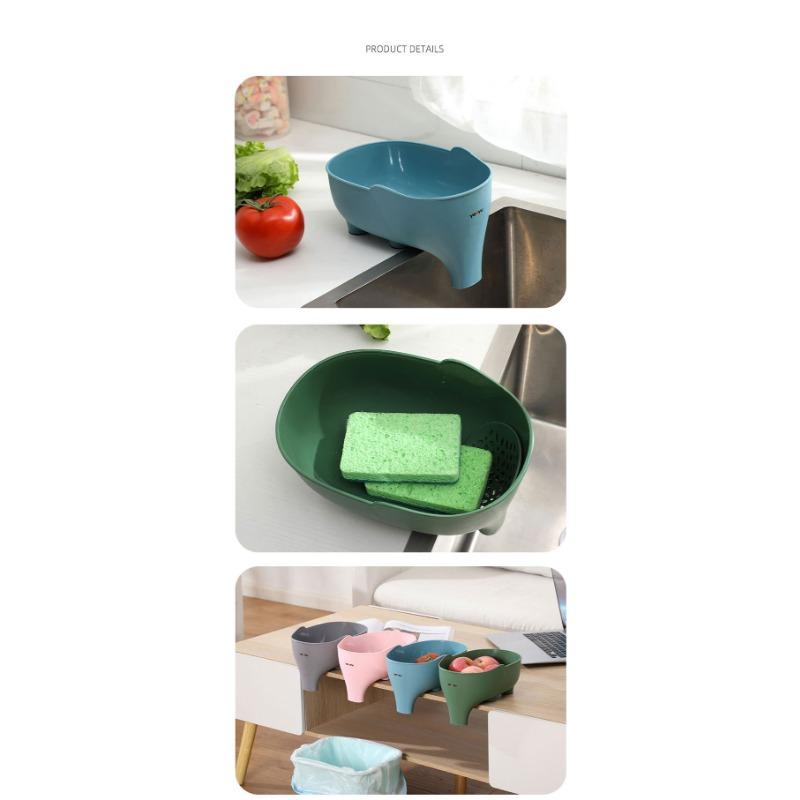 Elephant Drain Basket Multi-purpose Kitchen Storage Drain Basket Household Fruit and Vegetable Wash Basket Basket Plastic Drain Basket Sink Filter