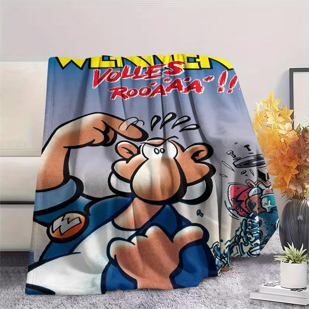 1 Stück Werner Comic-Druck Flanelldecke, Hohe Qualität, Bequem für alle Jahreszeiten, Heimdekoration, Wärme und Komfort, Perfekt für Weihnachtsgeschenke245