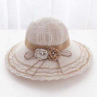 Folding Hat for Summer Ladies, Sun Shading and Large Eave Beach Basin Hat for Women