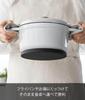 Yamazaki Magnetic Silicone Pot Tower Heat Dishwasher Attaches to Pot Bottom for Easy 10319 Holder, Round, Black, W16.1×D16.1×H1.2cm, Series,