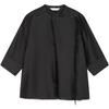 LESS 2025 Autumn Stand Collar Three-Quarter Sleeve Shirt