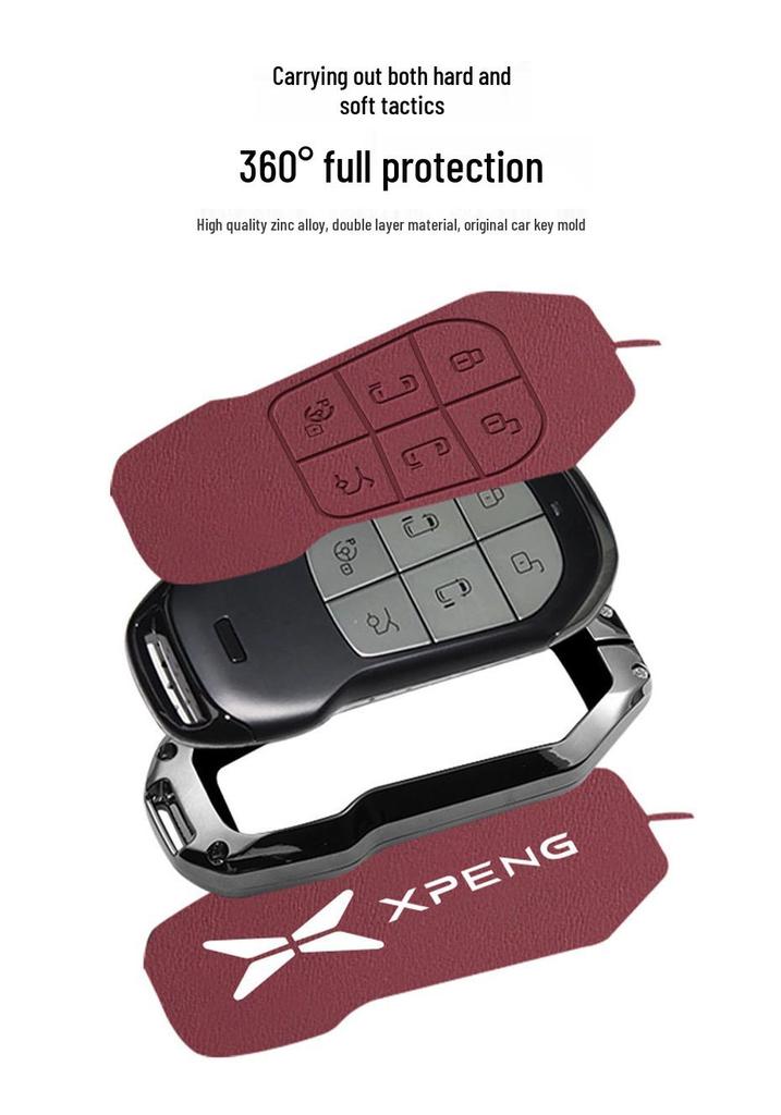 Xiaopeng X9 2026 Ultra Metal Key Case with Remote Control Buckle - New Model Protective Shell