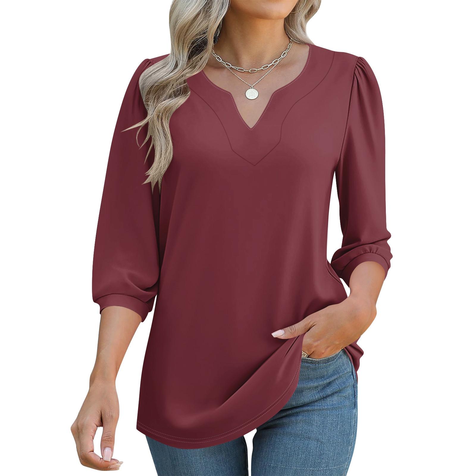 

Women s 3/4 Sleeve Shirts Graphic Tees Shirts Casual Basic Tops Pullovers XL
