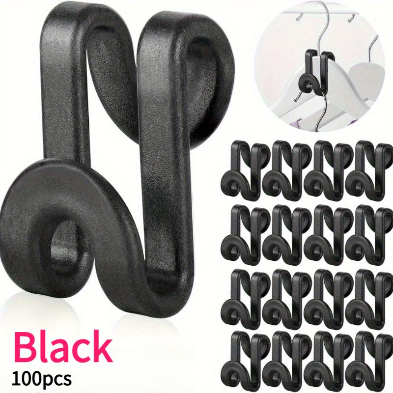 100pcs Clothes Hanger Connector Hooks Hanger Extender Clips Heavy Duty Plastic Hooks Space Saving Hanger for Organizer Closet