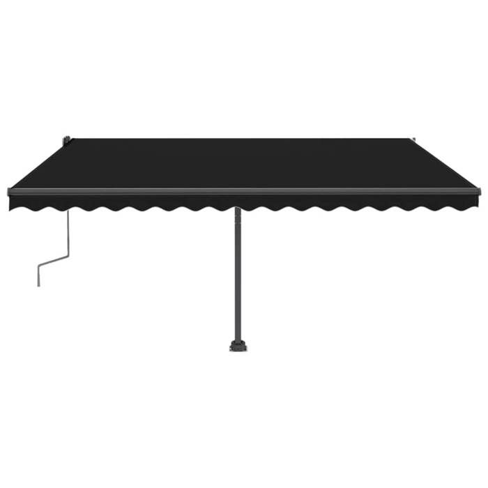VidaXL Manual Retractable Awning with LED 450x300 Cm Anthracite 3069764