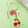 Red Cherry Pearl Resin Keychain Pendant