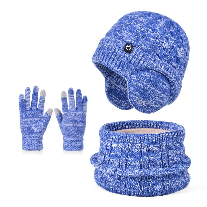 Winter Children's Hat Neck Scarf Gloves Set for Boys and Girls