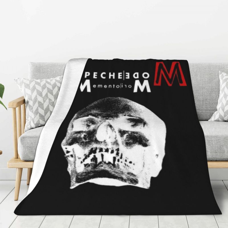 Custom Sofa Fleece Depeche Cool Mode Heavy Metal Rock Band Throw Blanket Warm Flannel Blankets for Bedroom Home Sofa Quilt