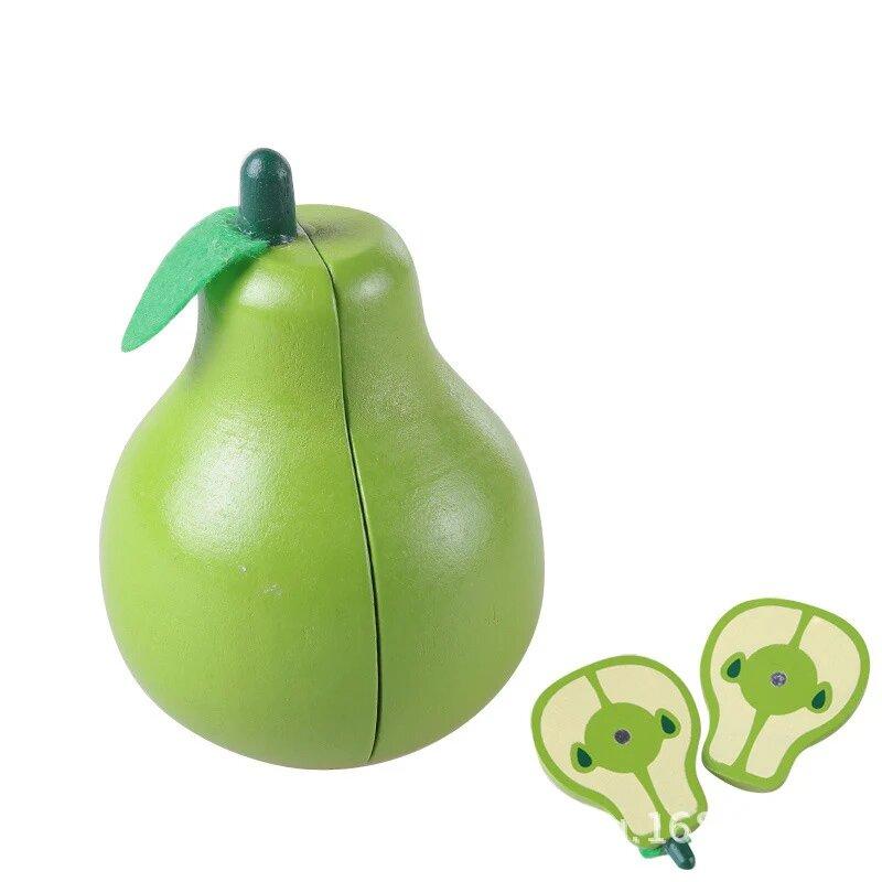 Wooden Kitchen Toys Pretend Play House Ice Cream Food Simulation Kitchen Magnetic Food Play House Educational Toys for Children