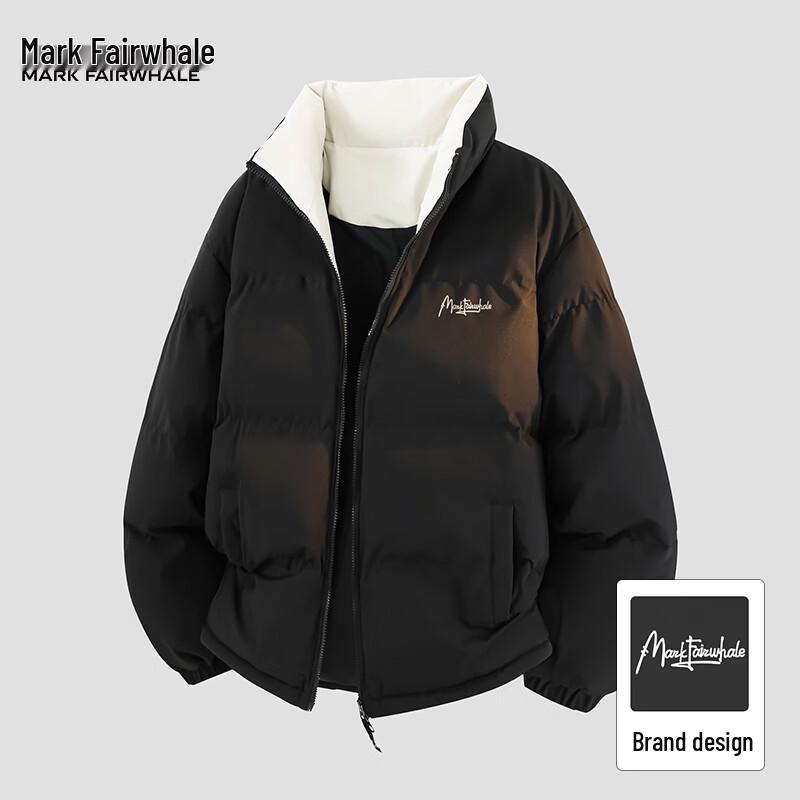 Mark Fairwhale Unisex Winter Warm Stand-Collar Color-block Padded Jacket L