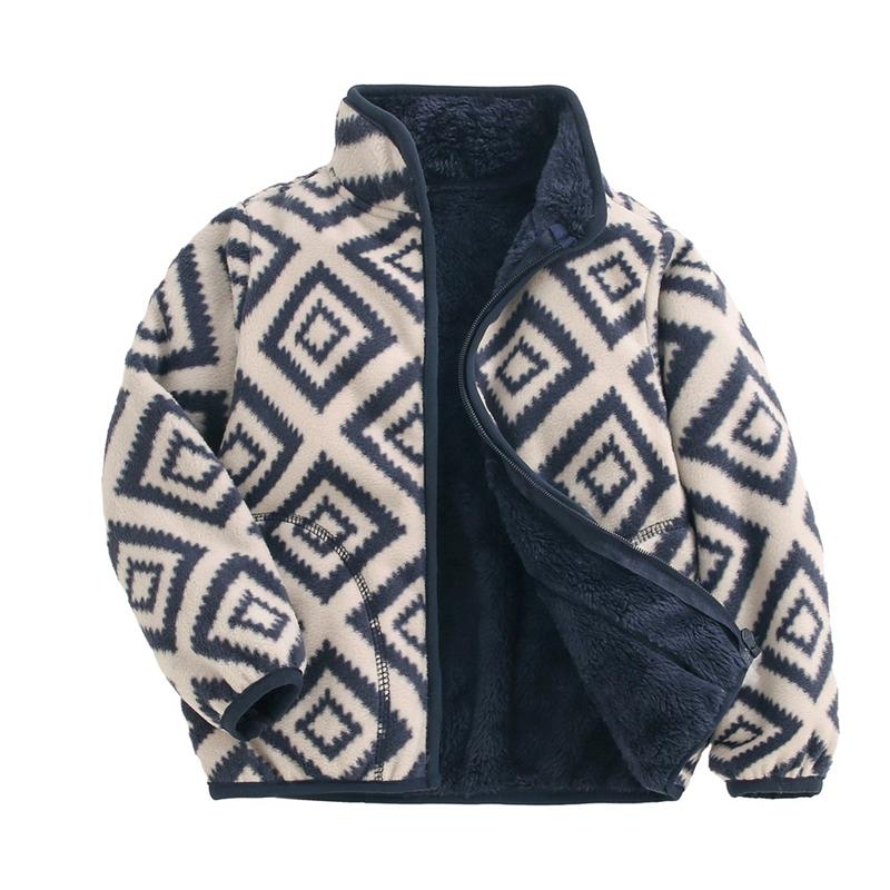 Children's Autumn and Winter Fleece Jacket Kids Zipper Coat