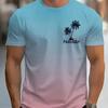 Gradient Coconut Tree Men's T-shirt 3D Printed Summer Beach Hawaiian T-shirt Leisure Sports Breathable Plus Size Men's Clothing