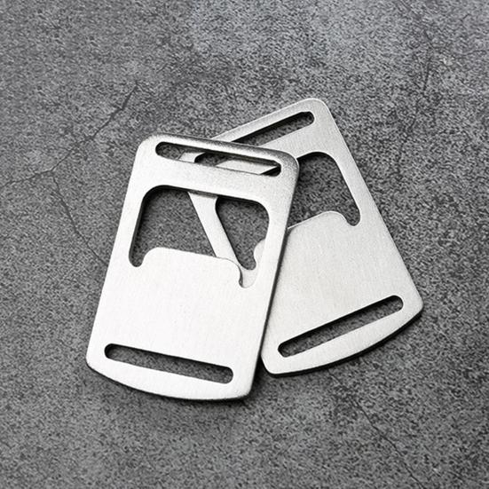 2Pcs Bottle Opener Labor-saving Stainless Steel Outdoor Camping Webbing Buckle Design Bottle Opener Kitchen Tool