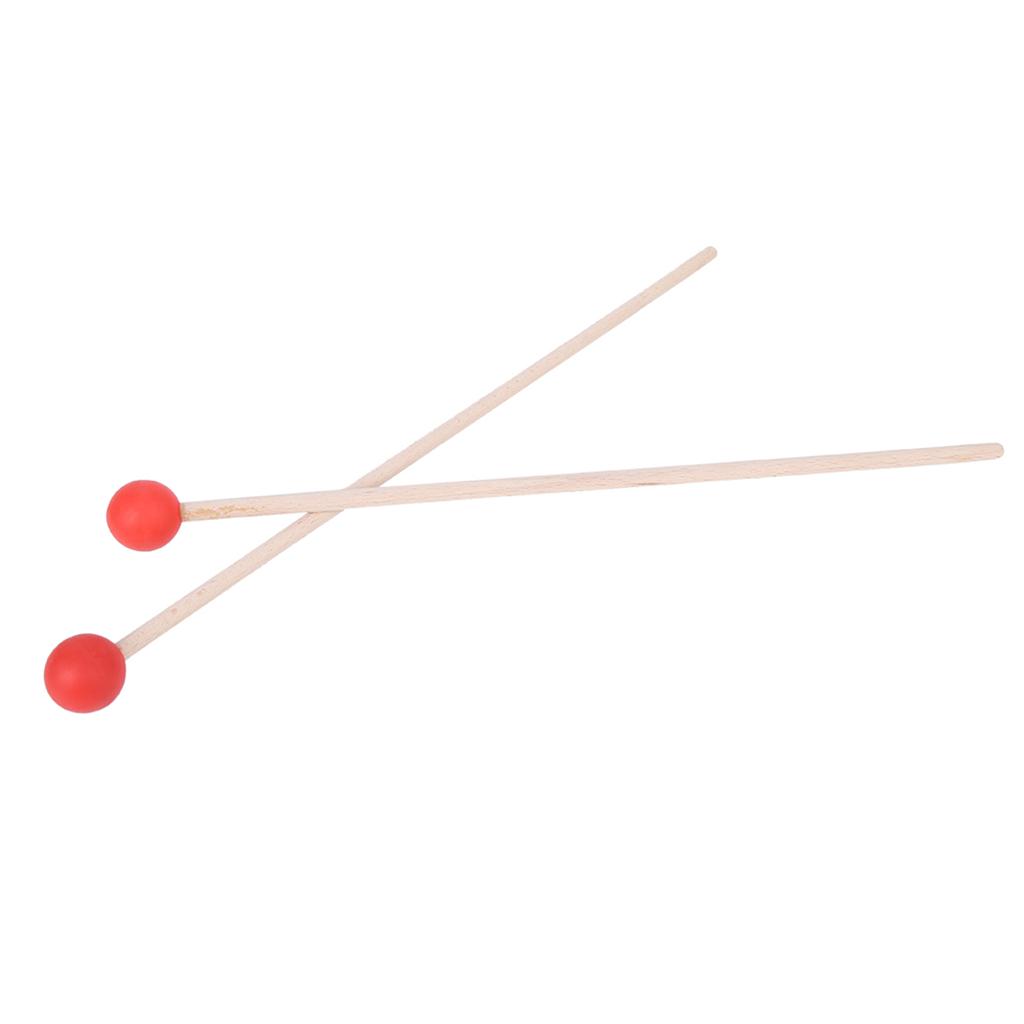 2Pcs Drum Mallet Hammer Musical Instrument Accessories for Xylophone Timpani Snare DrumsRed
