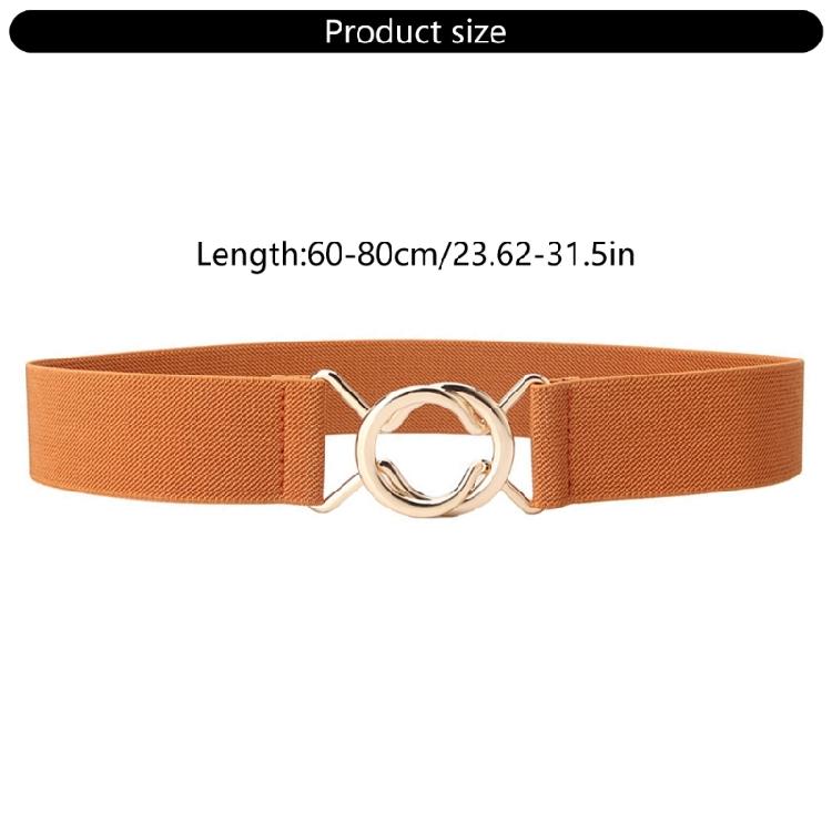 Elastic Waistband Simple Wide Waist Belt Metal Hook Buckles Waist Cincher For Women Dress Everyday Wear