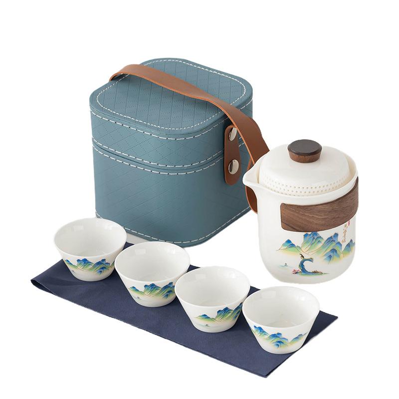 Simple Portable Travel Tea Set Kuaike Cup Small Set Gift Kung Fu Tea Set Teapot Business