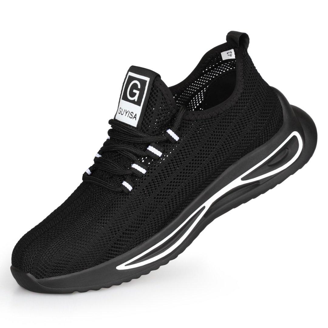 

Fashion Summer Safety Shoes Men Steel Toe Sneakers Breathable Work Shoes Man Safety Sneakers for Men Work Protective Sneakers 36 чёрный