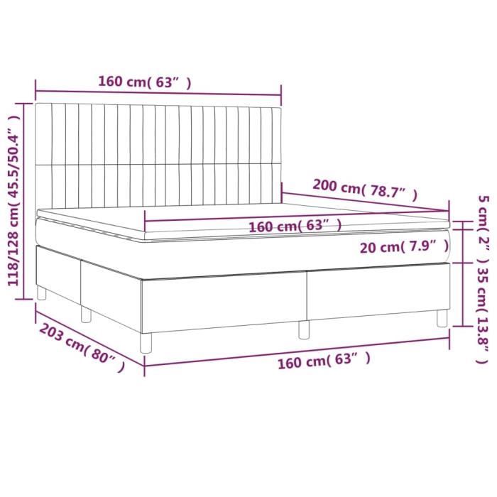 3141950 vidaXL Divan Bed with Mattress Cream 160x200 Cm Fabric